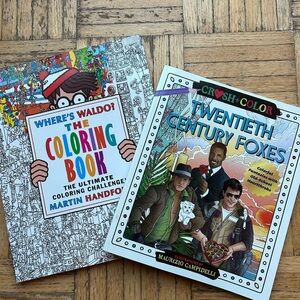 New, pristine condition colouring books - Where’s Waldo and 20th Century Foxes